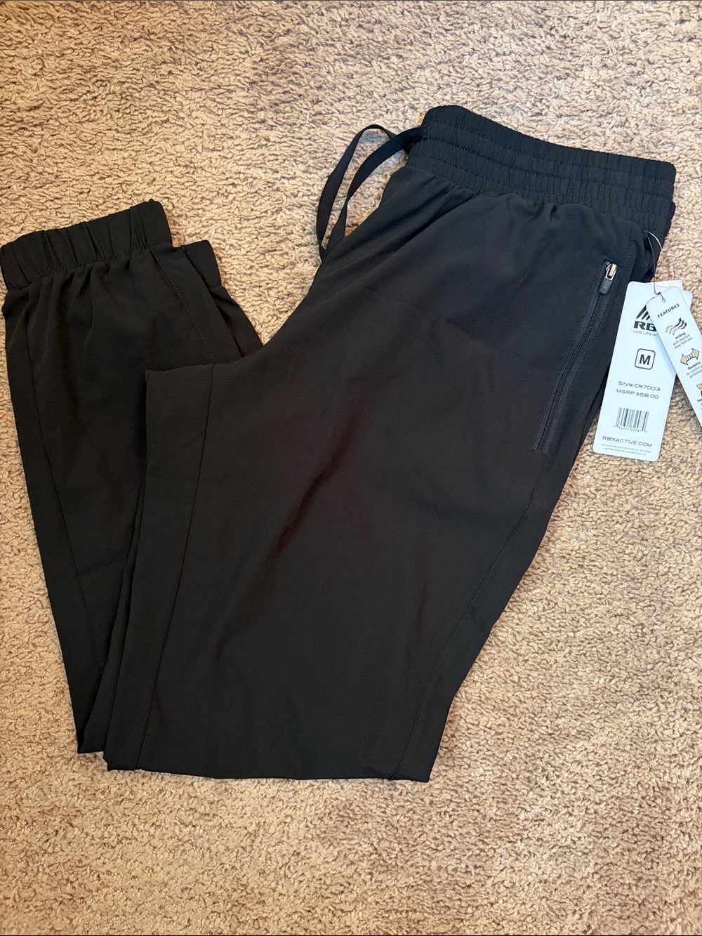 RBX Women’s Black Performance Jogger Pants with Zip Pocket